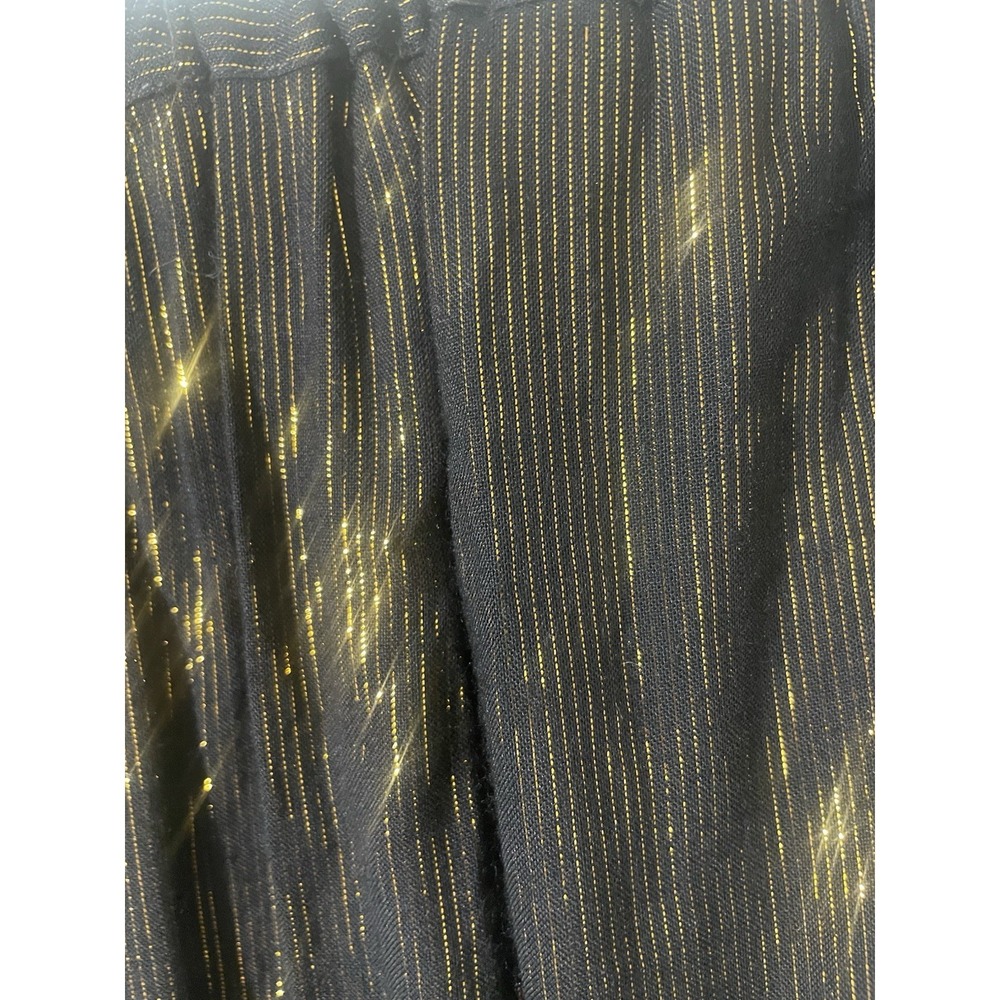 Vintage Sheer Metallic Gold Stripe Pull On Glam Pants S Disco Rock Festival - Picture 7 of 9
